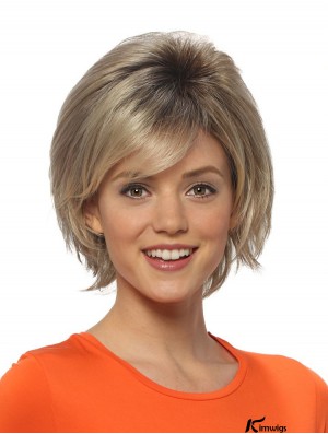 Straight Chin Length Blonde 8 inch Lace Front High Quality Bob Wigs