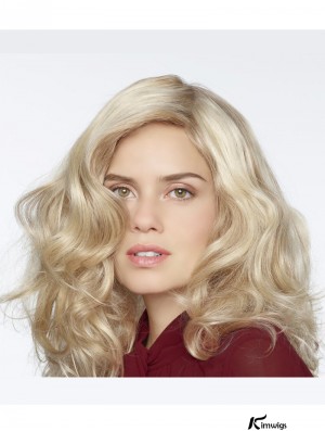 Synthetic Blonde Curly 100% Hand Tied Long Mono Curly Wigs