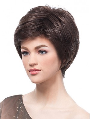 6 inch Online Brown Boycuts Monofilament Wigs