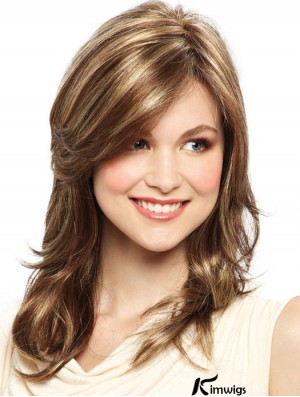 Blonde 15 inch Soft Shoulder Length Straight Layered Lace Wigs