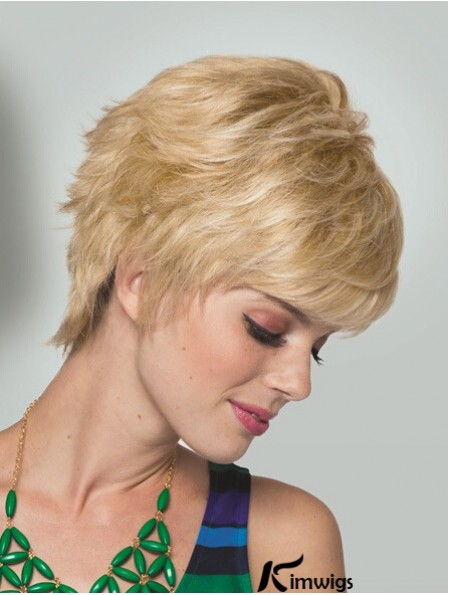 Boycuts Short Straight Blonde 5 inch Convenient Monofilament Wigs