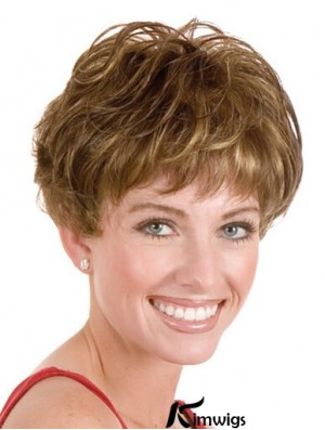 Layered Short Straight Blonde 5 inch Style Monofilament Wigs