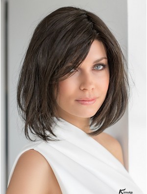 10 inch Chin Length 100% Hand-tied Brown Bob Hairstyles