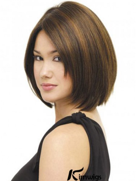 Capless Chin Length Straight Brown Beautiful Bob Wigs