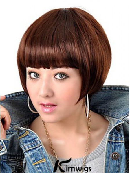 Capless Short Straight Auburn Popular Bob Wigs