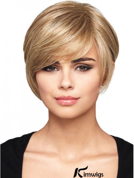 Capless Short Straight Blonde Hairstyles Bob Wigs