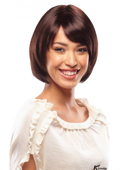 Capless Short Straight Auburn Top Bob Wigs