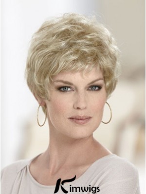 Boycuts Wavy Blonde Capless Discount Short Wigs