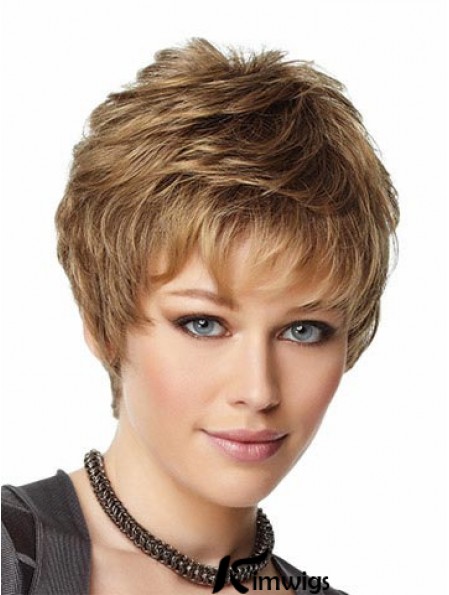 Wonder Wigs With Capless Wavy Style Cropped Length Boycuts