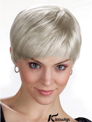 Ladies Grey Wigs UK With Capless Grey Cut Chin Length