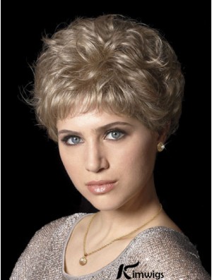 Hair Wigs With Synthetic Capless Wavy Style Cropped Length Boycuts