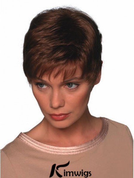 Boycuts Straight Auburn Capless Soft Short Wigs