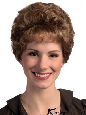 Curly Brown No-Fuss Short Classic Womens Wigs