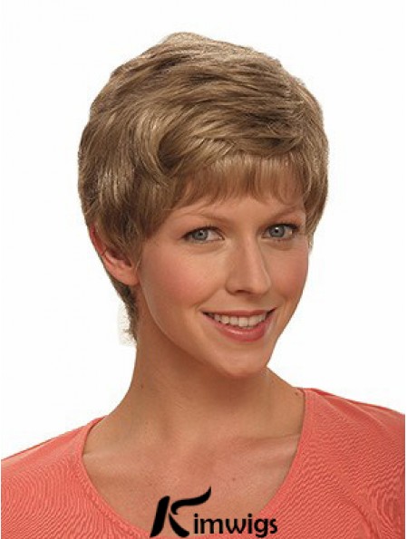 Boycuts Wavy Brown Capless Incredible Short Wigs