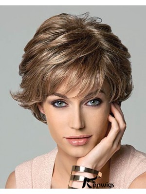 9.5 inch Amazing Wavy Layered Brown Short Wigs