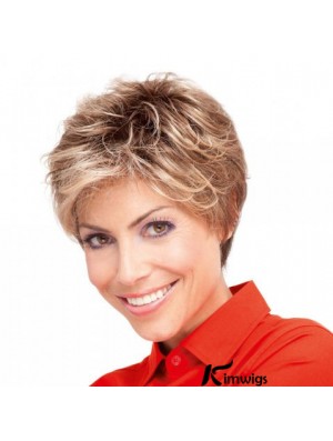 5 inch Good Curly Layered Blonde Short Wigs
