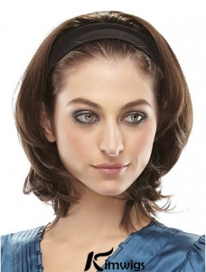 Brazilian Straight Brown Chin Length Clip In Half Wig