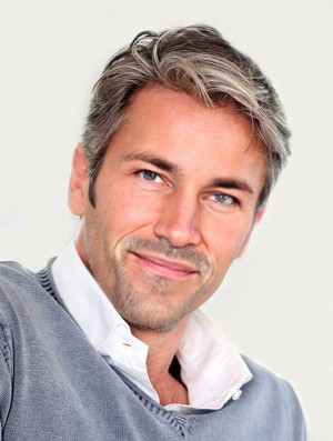 Monofilam Straight Synthetic Short Grey Wigs For Men