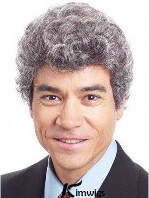 Curly 6 inch Capless Short Synthetic Old Man Wigs