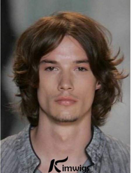 Auburn Lace Front Straight Chin Length Real Hair Men's Wigs