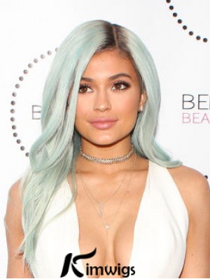 Incredible 16 inch Long Wavy Grey Capless Kylie Jenner Wigs