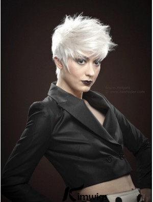 Mono Short Wigs With Remy Monofilament Boycuts Straight Style