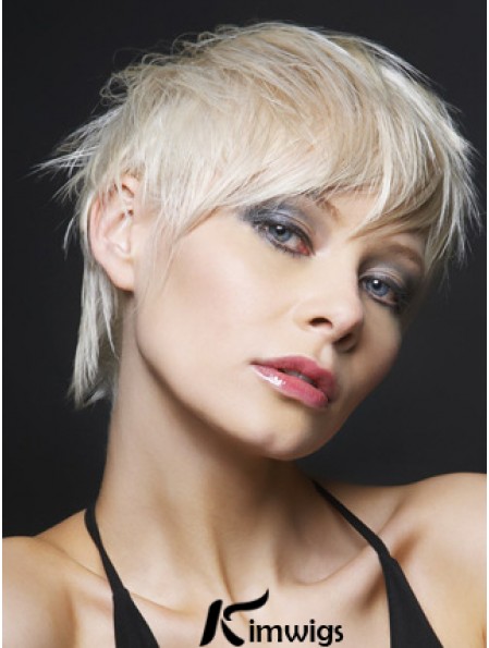Lace Front Boycuts Short Straight 8 inch Platinum Blonde Ideal Fashion Wigs
