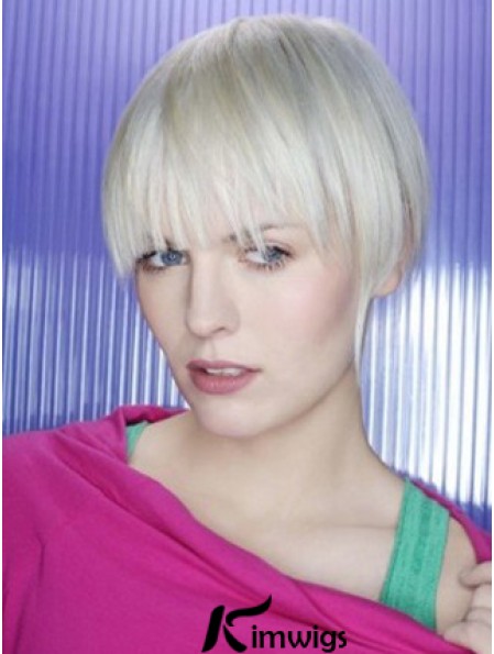 Capless Grey Short Straight 8 inch Beautiful Fashion Wigs