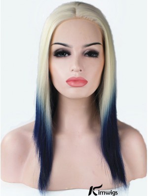 16 inch Ombre/2 Tone Long Without Bangs Straight Fashionable Lace Wigs