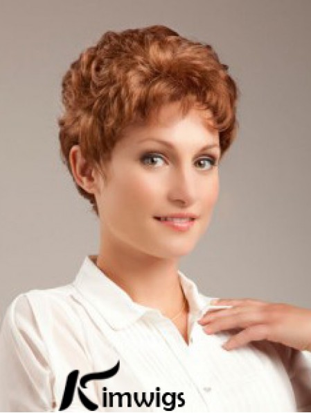 Wavy Auburn Sleek Cropped Classic Wigs