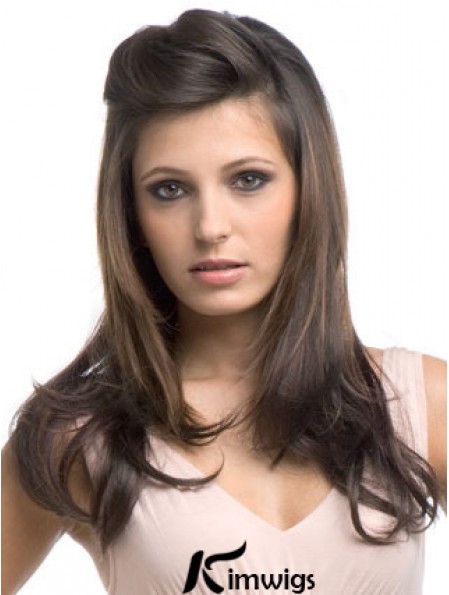 Long Wavy Brown Cheapest Synthetic Half Wigs