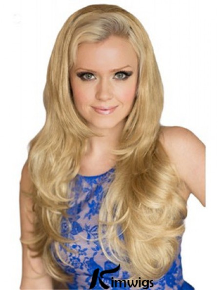 Long Wavy Blonde Exquisite Synthetic Half Wigs