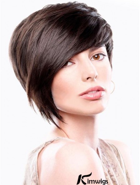 Brown Straight Chin Length Bobs Capless Cheapest Wigs Online