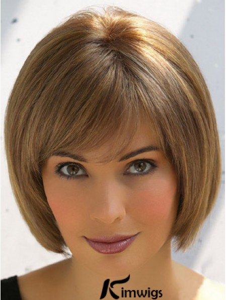 Trendy Brown Remy Real Hair Straight Hair Wigs Online