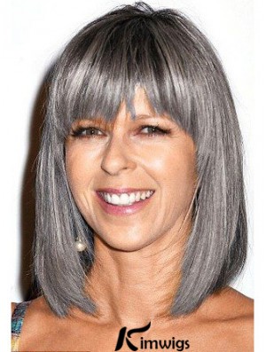 Straight Lace Front 12 inch Modern Shoulder Length Grey Wigs