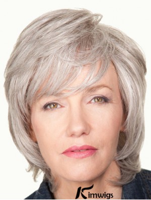 Wavy Lace Front 12 inch New Chin Length Grey Wigs