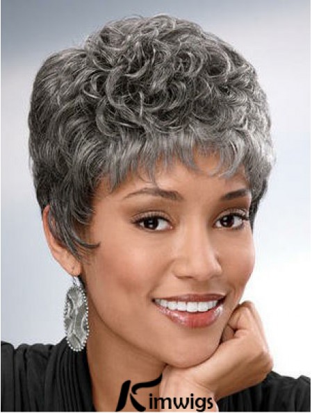 Synthetic Short Curly Capless Elderly Lady Wigs