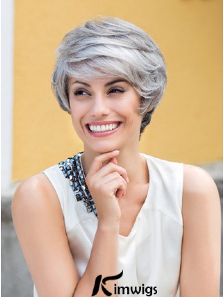 Wavy Lace Front 8 inch Top Short Grey Wigs