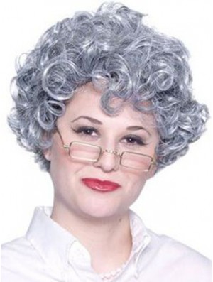 Curly Lace Front 8 inch Best Short Grey Wigs