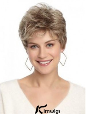 Lace Front Wavy Layered Short 8 inch Hairstyles Real Hair Wigs