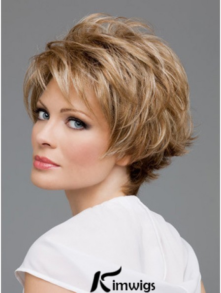 Lace Front Wavy Layered Short 8 inch Online Real Hair Wigs