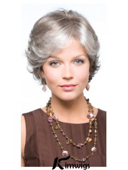 Synthetic Fabulous Short Wavy Grey Wigs