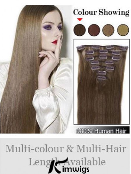 Best Brown Straight Remy Real Hair Clip In Hair Extensions