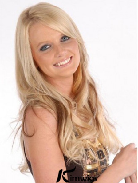 Affordable Blonde Curly Remy Real Hair Clip In Hair Extensions