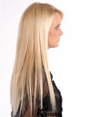Popular Blonde Straight Remy Real Hair Clip In Hair Extensions