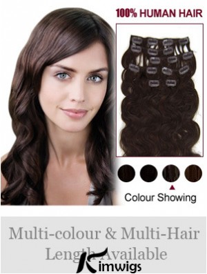 Best Brown Wavy Remy Real Hair Clip In Hair Extensions