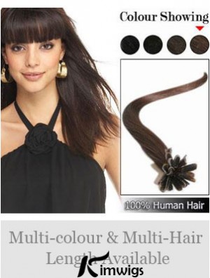 Brown Straight High Quality Nail/U Tip Hair Extensions