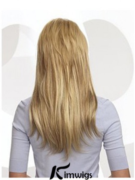 Cheap Blonde Straight Remy Real Hair Clip In Hair Extensions