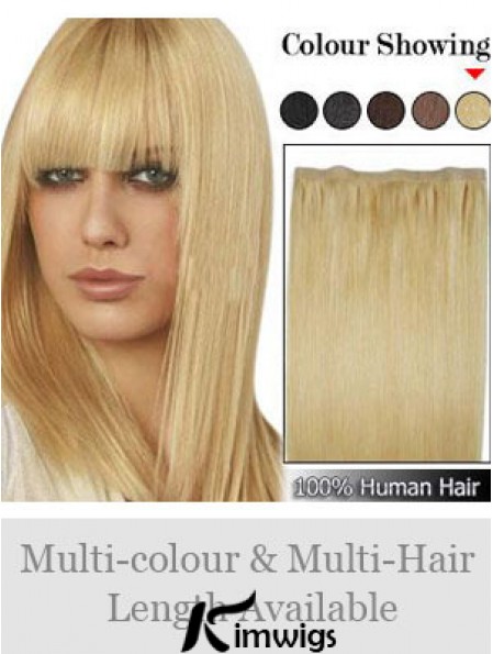 Straight Remy Real Hair Blonde Suitable Weft Extensions