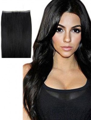 Straight Remy Real Hair Black Good Weft Extensions